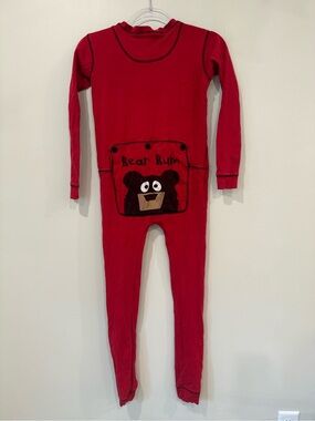Lazy One Bear Bum Red Kids One-Piece Pajamas